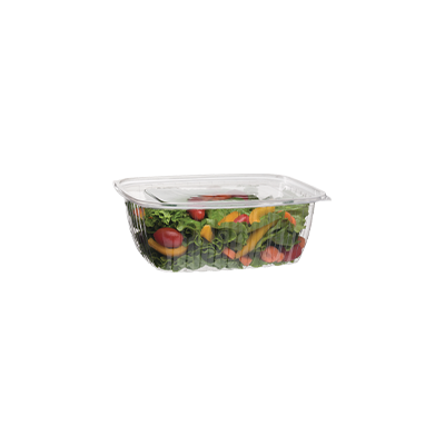 Eco-Products PLA Clear Rectangular Deli Lid Container - 24 oz - EP